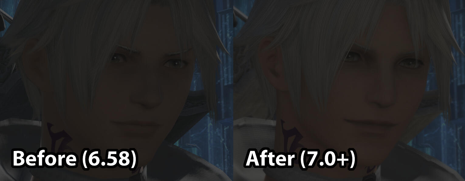 A slide from FFXIV FanFest describing the aims of the graphical update. The last point reads "While preserving the overall look that you know and love!"