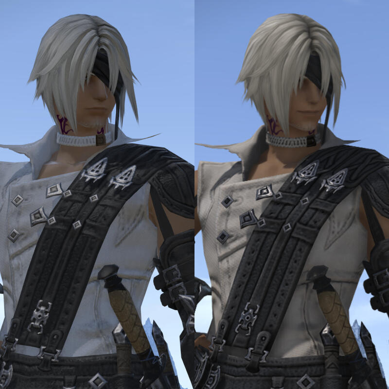 A comparison image showing Thancred in 6.55 and 7.0.