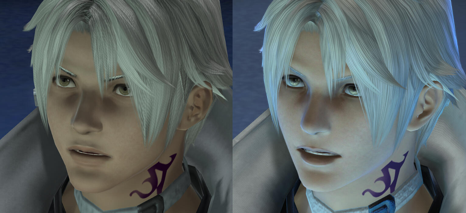 A comparison image showing Thancred in 6.55 and 7.0.